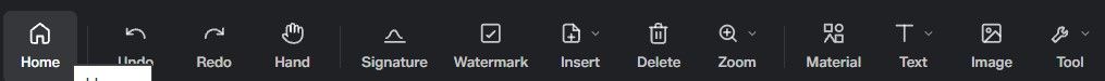 PDFFly PDF editor toolbar highlighting the Image insertion tool